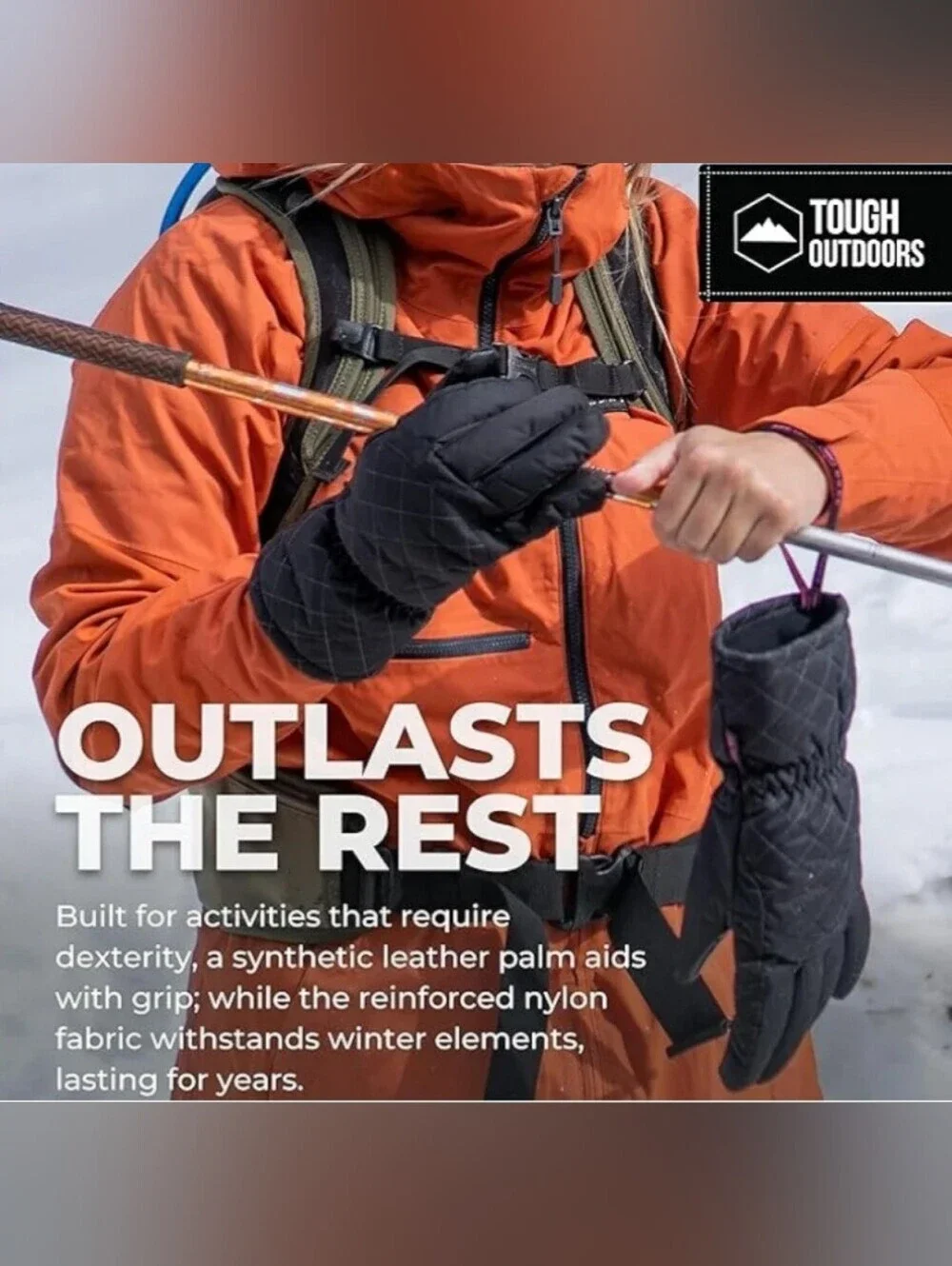 New Tough Outdoors Women's Waterproof Ski Snowboarding Gloves